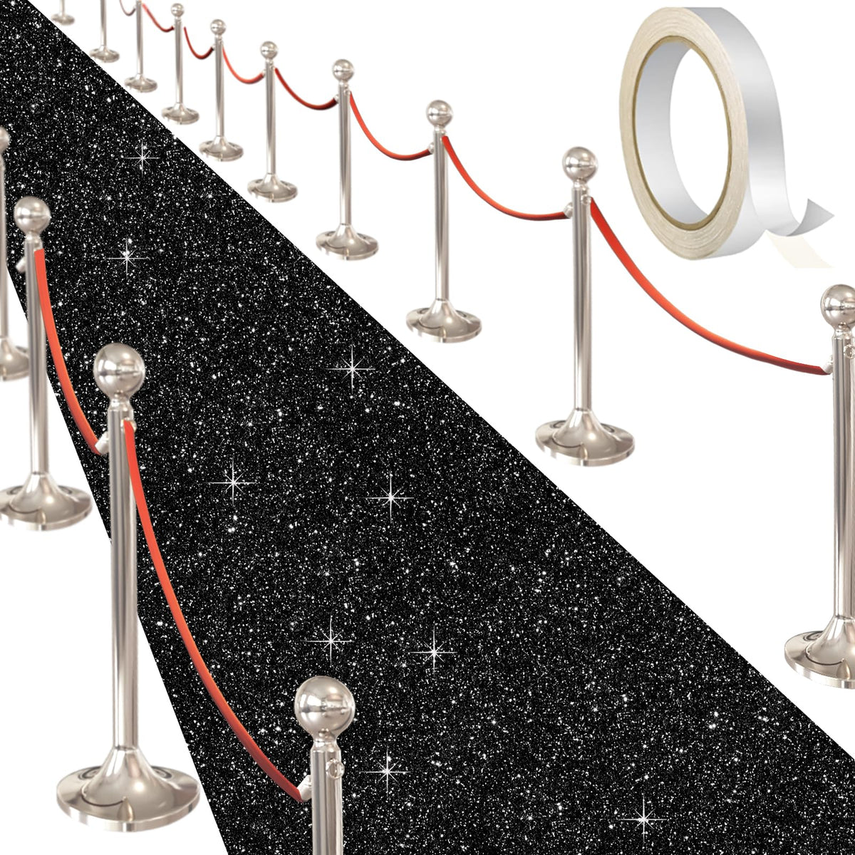 UBCGOTT glitter black runner wedding aisle enhances photos with sparkle