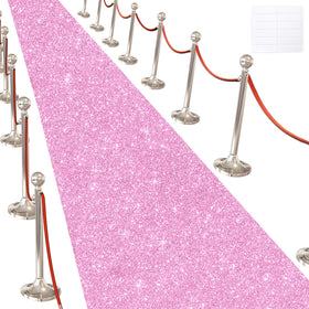 UBCGOTT Glitter Pink Carpet Runner wide shot highlighting a glamorous event entrance.