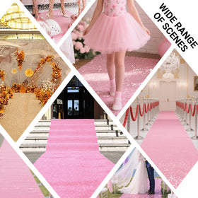 UBCGOTT Glitter Pink Carpet Runner simple installation with supplied tape.