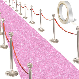 UBCGOTT glitter pink red carpet entry enhances guest arrival and venue ambiance.