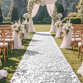 UBCGOTT glitter runner indoor venue defines walkways with shimmer.