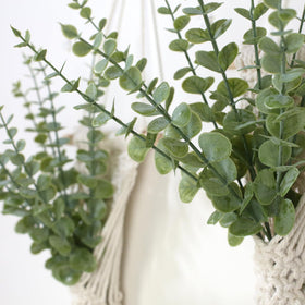 UBOSU artificial eucalyptus close-up showing maintenance-free greenery for any room