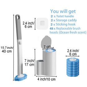 Disposable brush heads with a detergent layer for quick stain removal