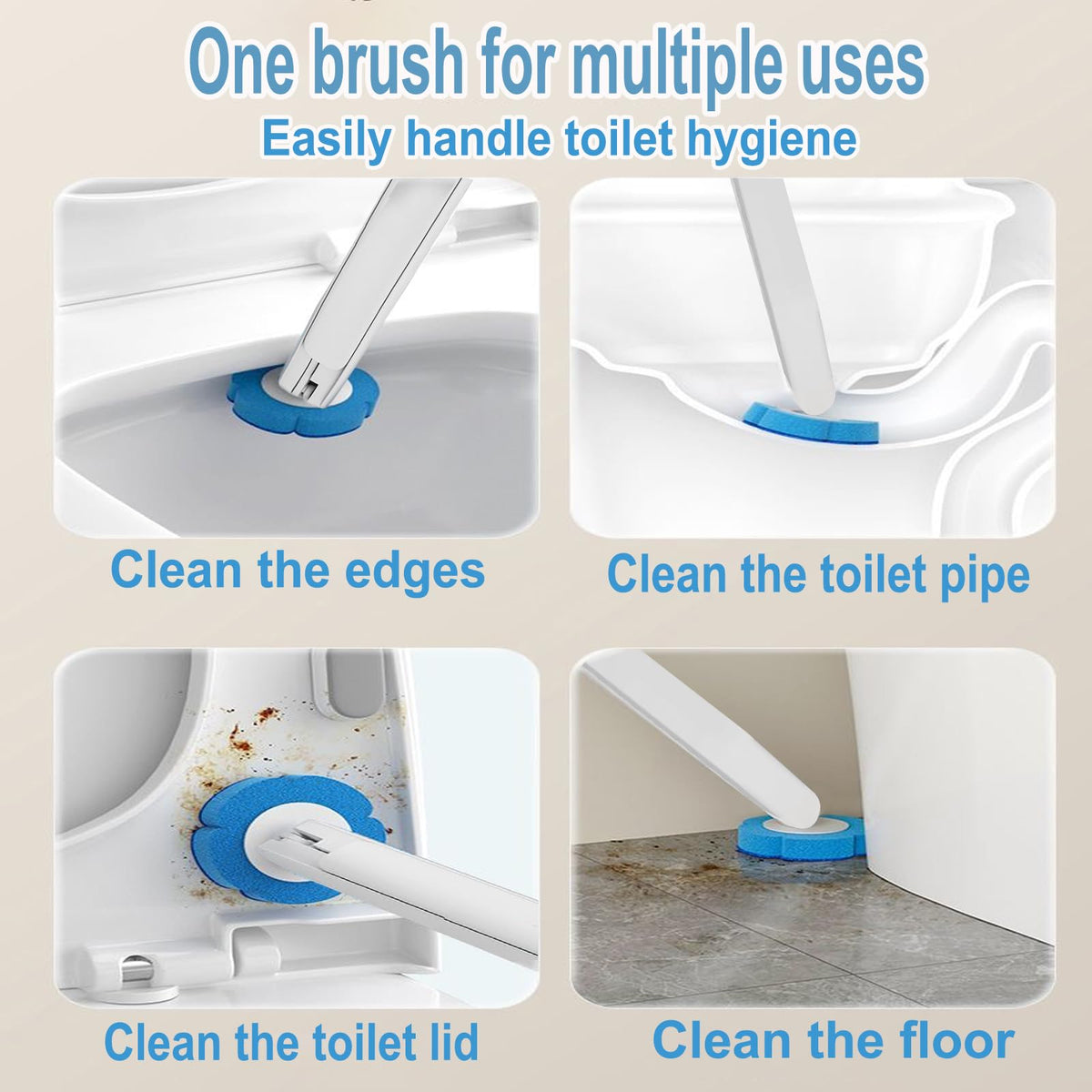 Two holders and wall stickers for an organized bathroom cleaning setup