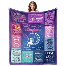 Ucuxuov daughter blanket close-up text showing heartfelt message for gifting.