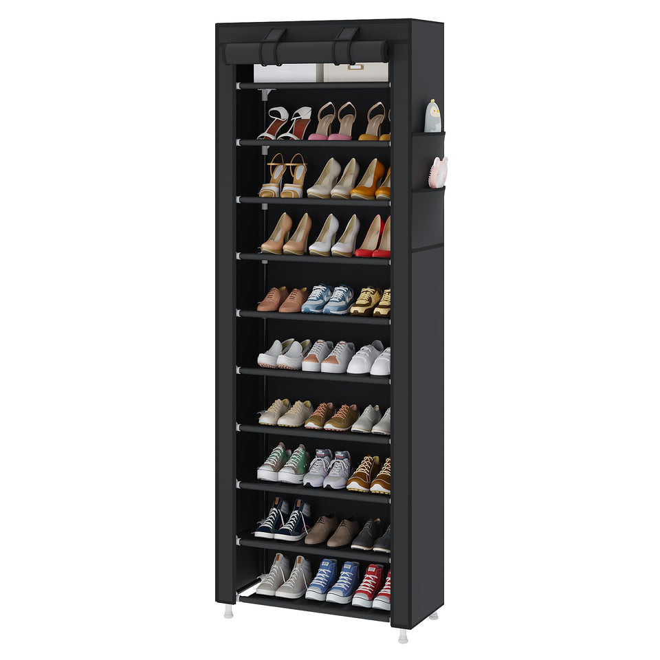 UDEAR 10-tier shoe rack assembly showing sturdy frame and ample storage space