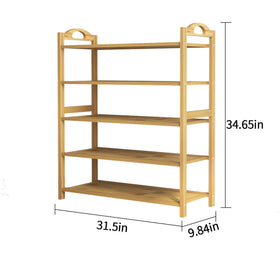 UDEAR bamboo shoe rack in entryway with organized footwear and tidy space.