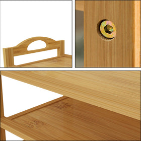 UDEAR bamboo shoe rack used as storage shelf and plant display for decor.