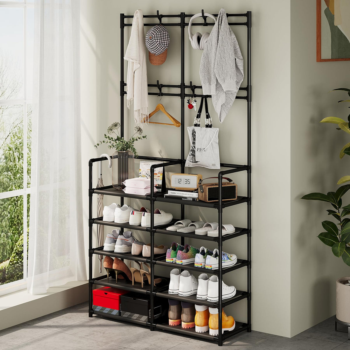 UDEAR black coat rack in entryway styling for a modern look