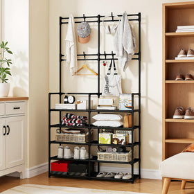UDEAR coat rack with hats and bags neatly hung for daily use