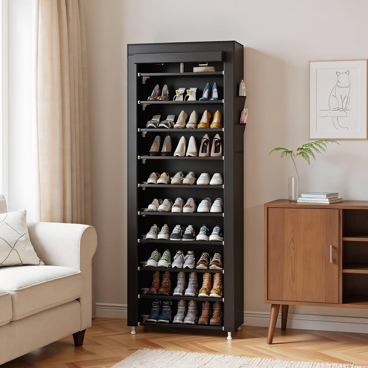 UDEAR dustproof cover protecting shoes while keeping entryway tidy