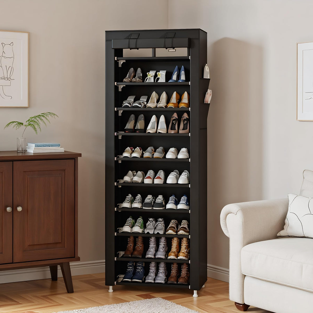 UDEAR tall entryway shoe storage fits compact spaces
