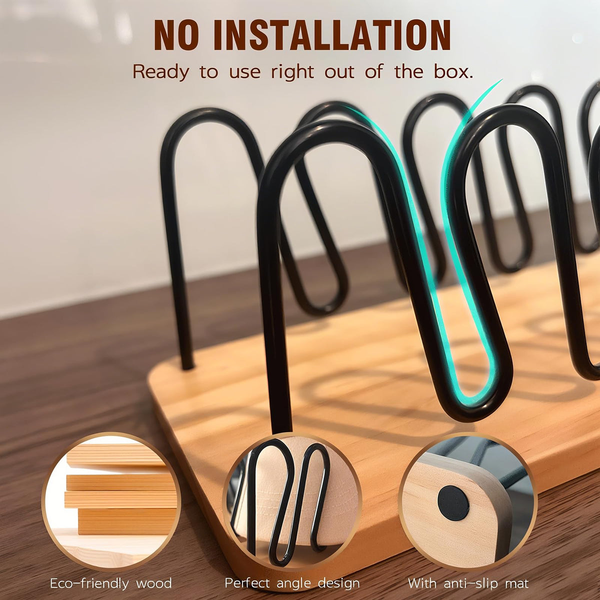 UdoUto no-installation hat organizer sits on shelves or dressers, ideal for renters