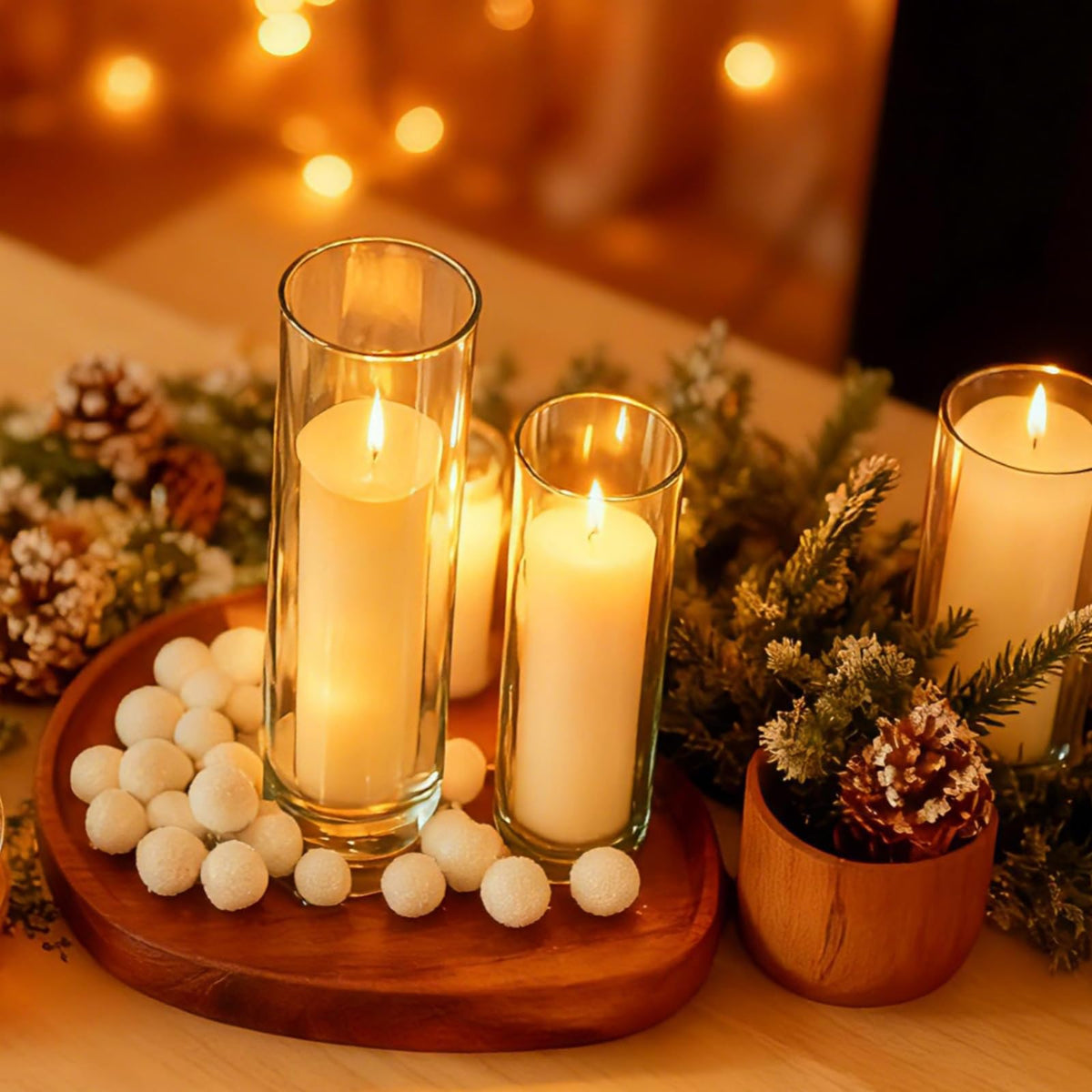 UDU candle set with varied sizes enabling flexible centerpiece layouts.