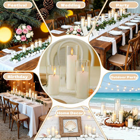 UDU wedding table centerpiece setup with mixed candle heights for depth.