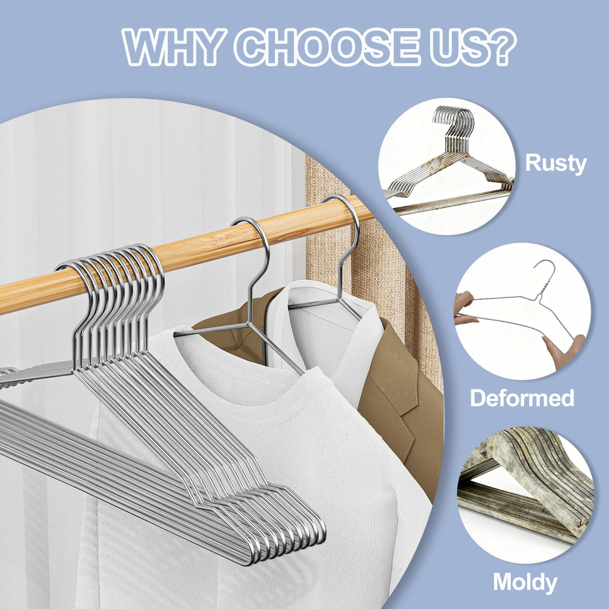 UEAKPIC 40% thicker hangers maintain shape and reduce wrinkles.