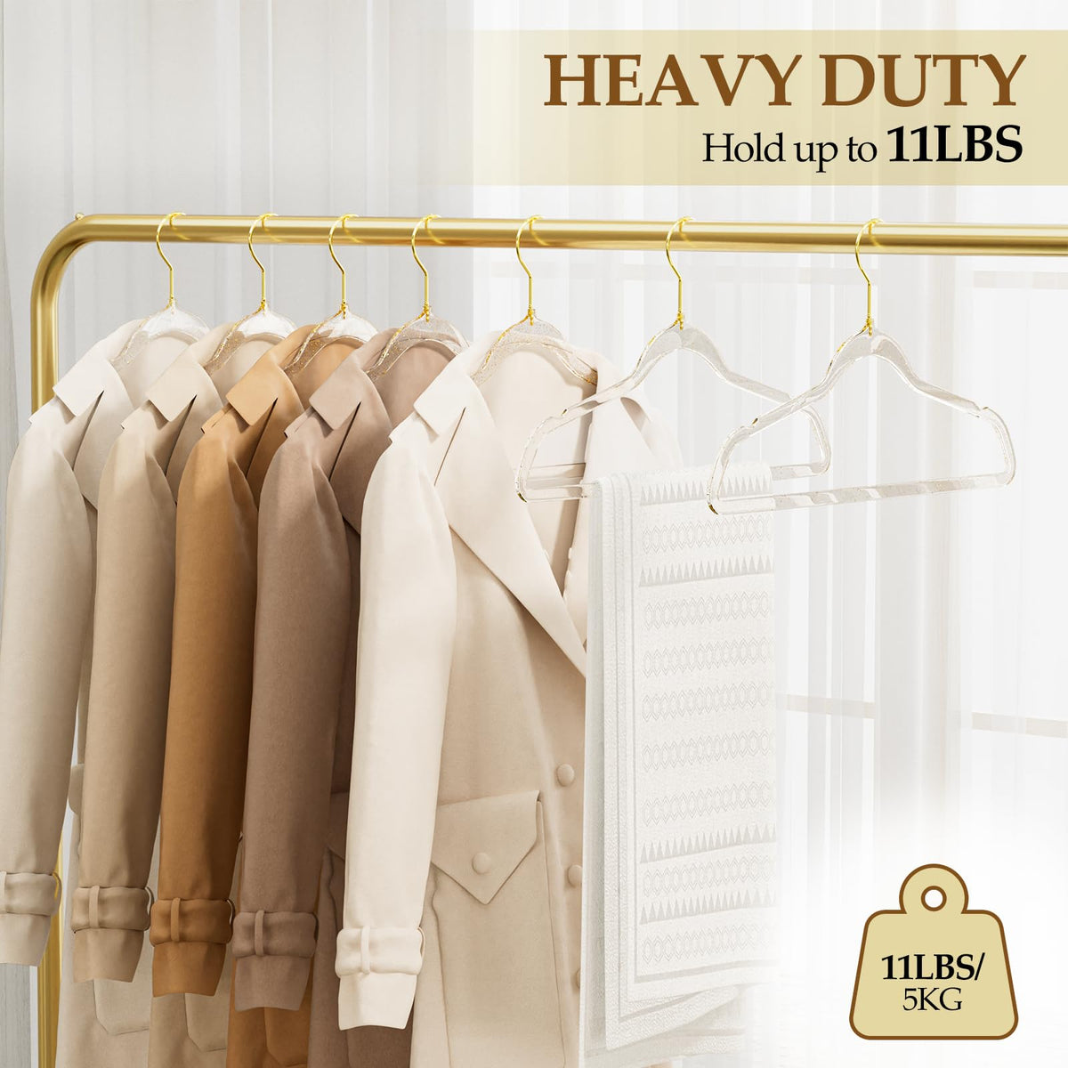 UEAKPIC elegant 50-pack set keeps closet tidy and clothes easy to browse