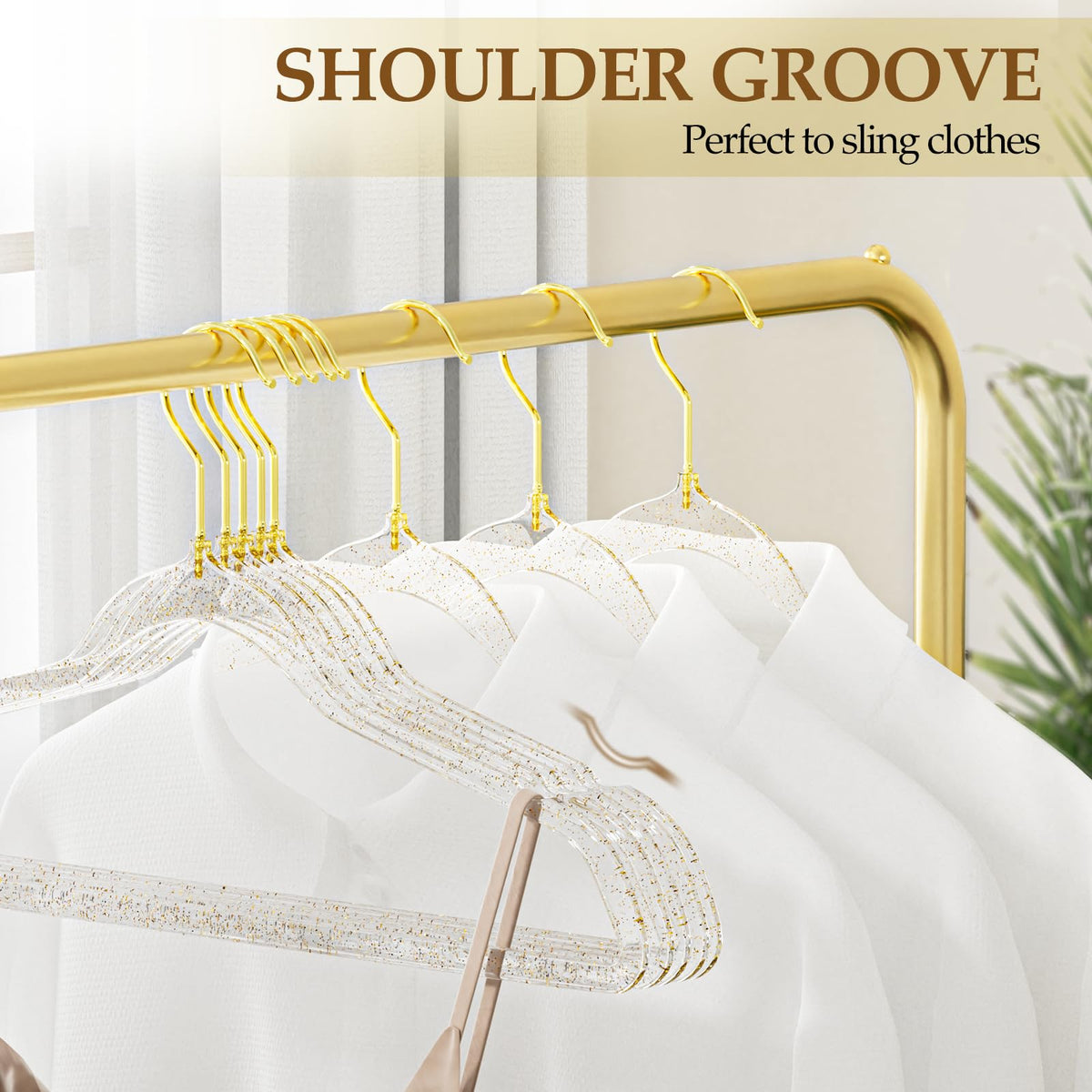 UEAKPIC durable acrylic hangers support up to 11 pounds for coats and suits