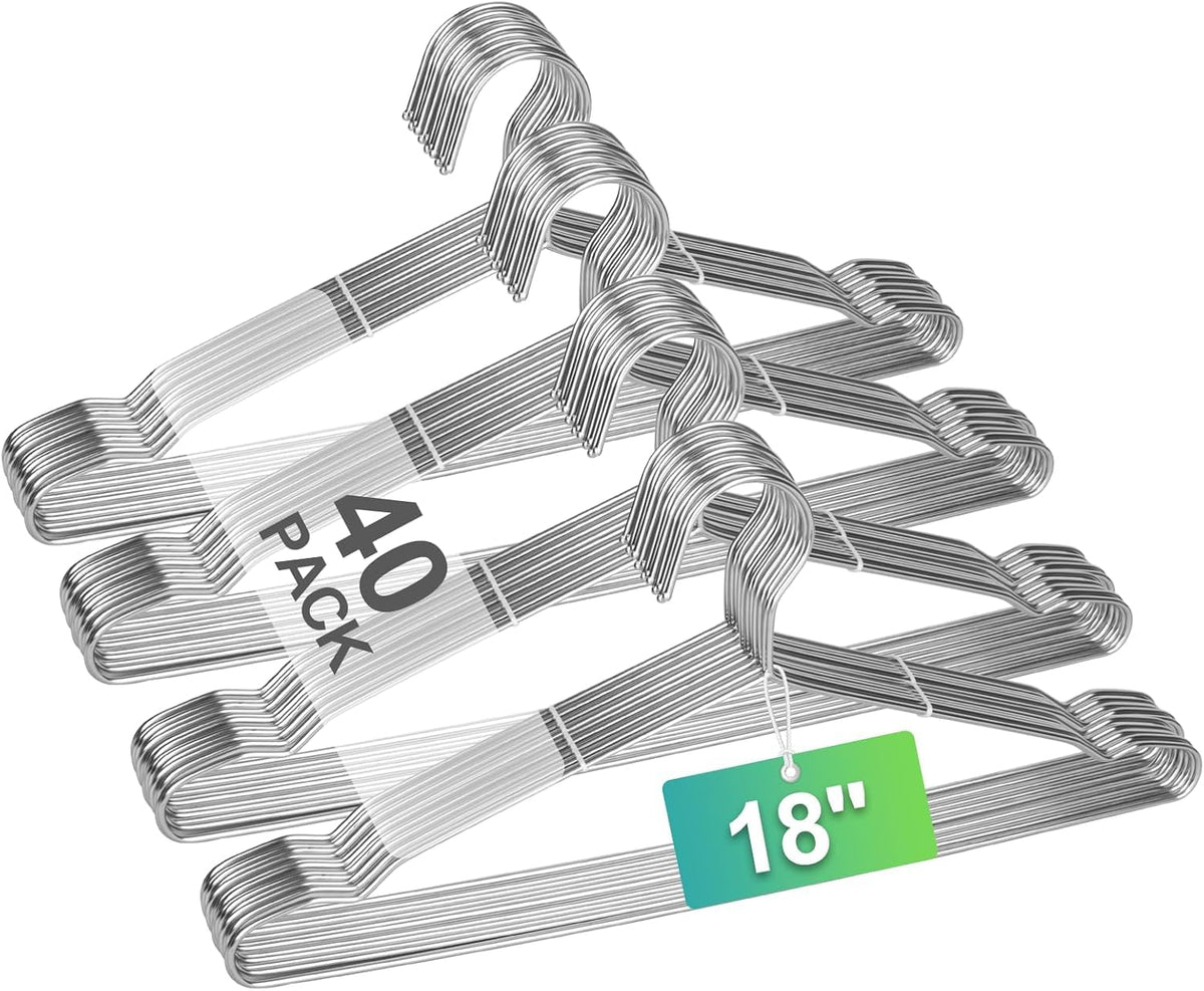 UEAKPIC metal hangers 18-inch full set for organized wardrobe.
