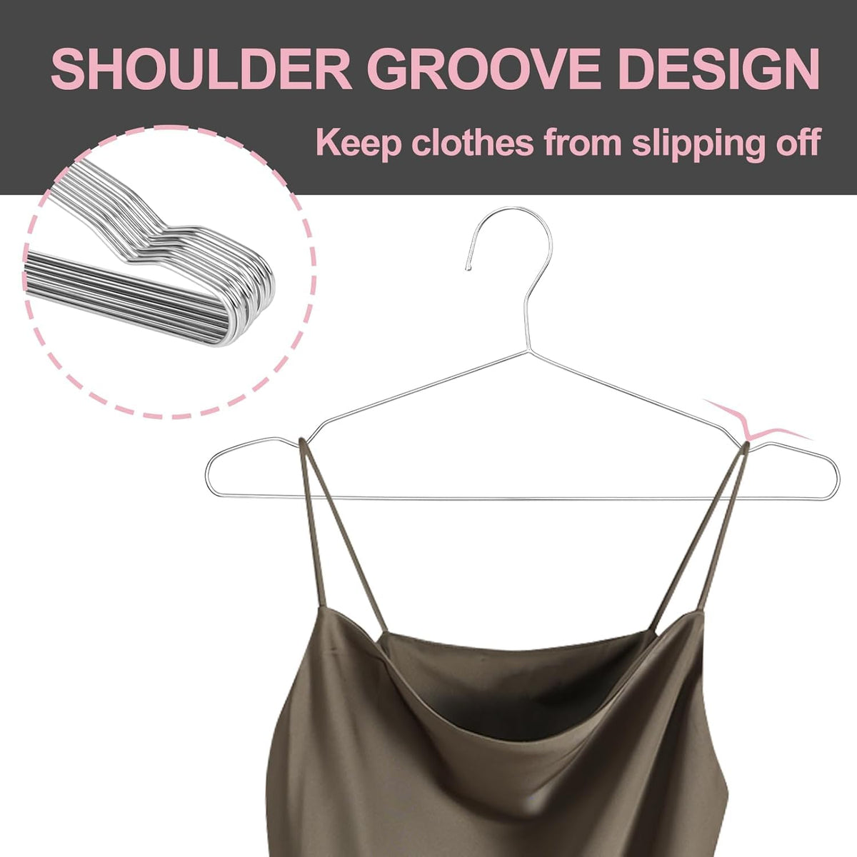 UEAKPIC shoulder grooves keep camisoles and lingerie in place.