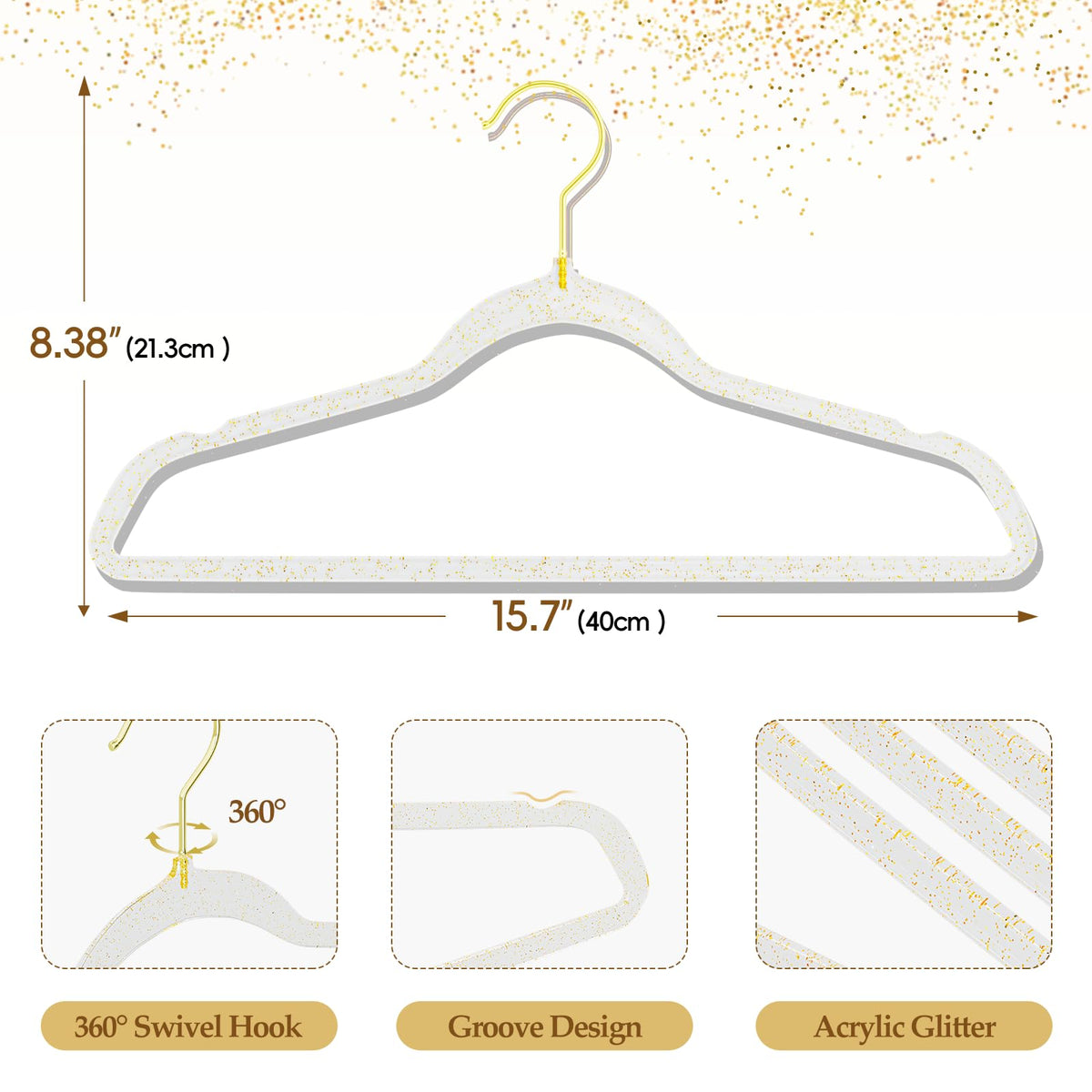 UEAKPIC ultra-slim hangers save space while keeping shirts and jackets neatly aligned