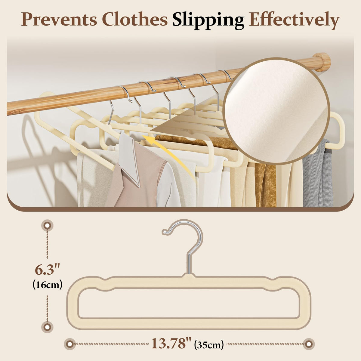 UEAKPIC Velvet Felt Hangers with a slim 0.5 cm profile for tight closets.
