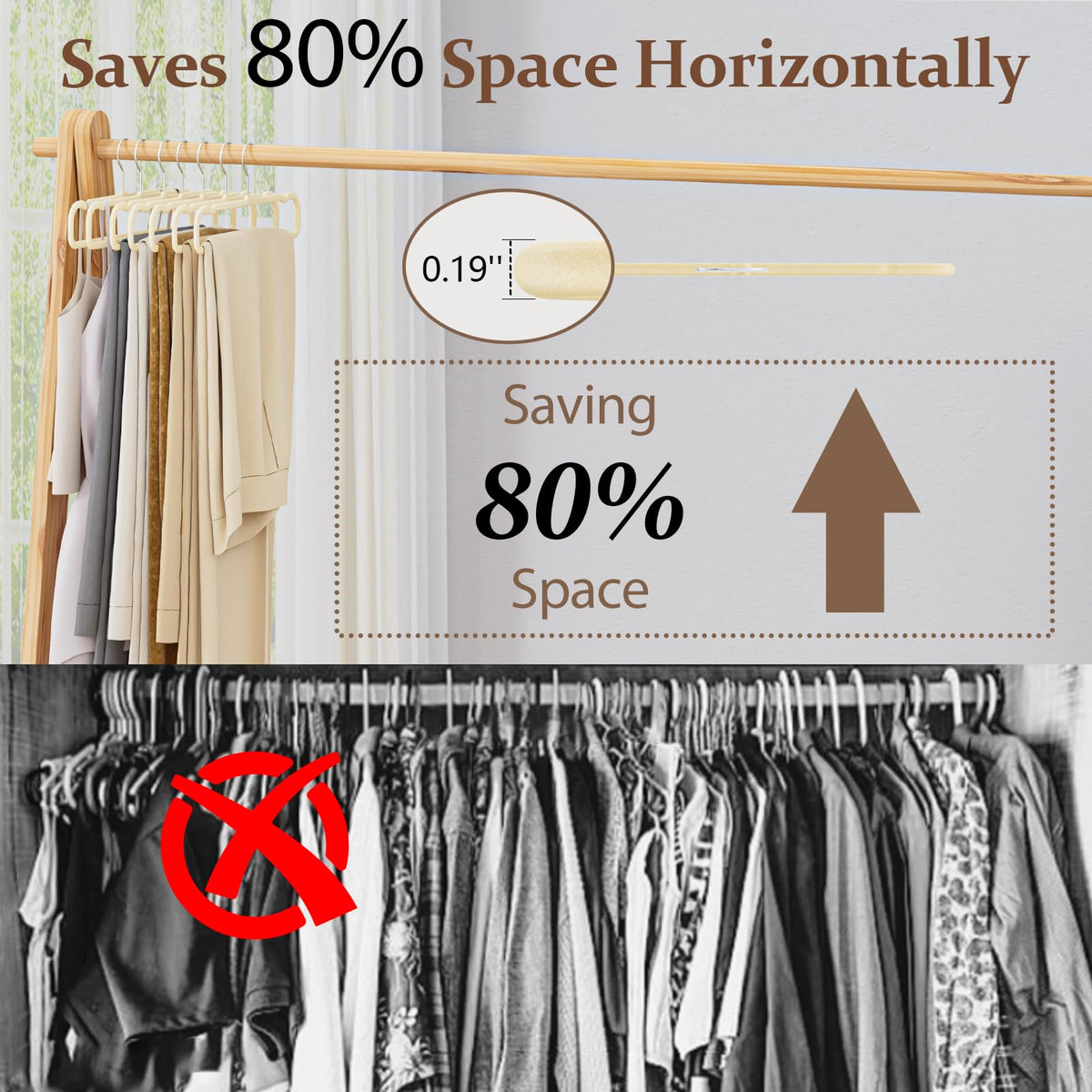 UEAKPIC Velvet Felt Hangers anti-slip coating protects fabrics and prevents slips.