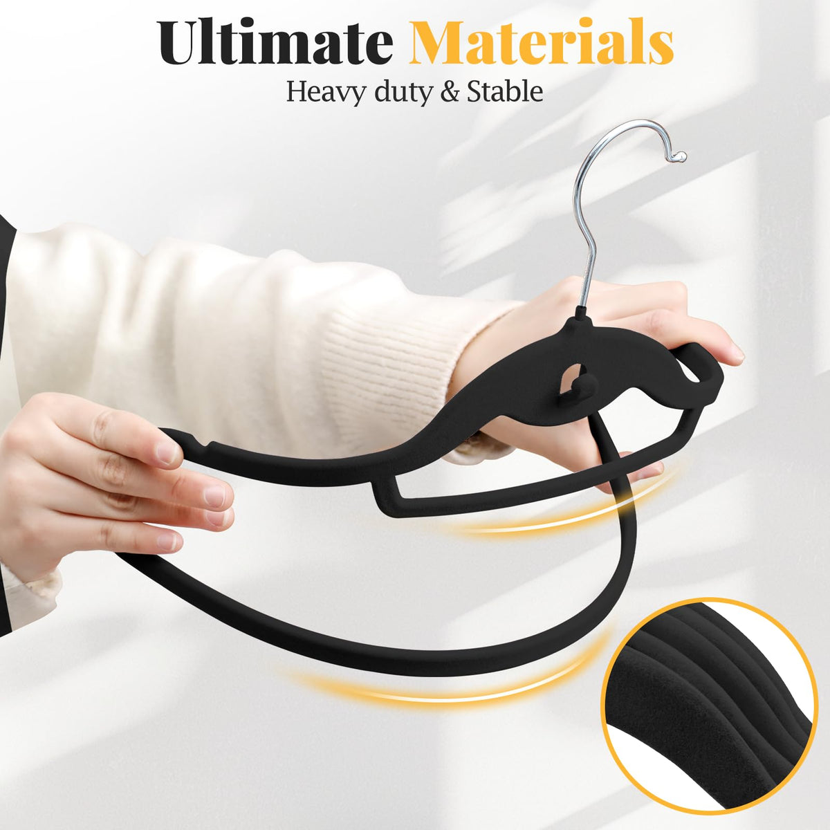 Notches and accessory bar on UEAKPIC hangers store ties and scarves