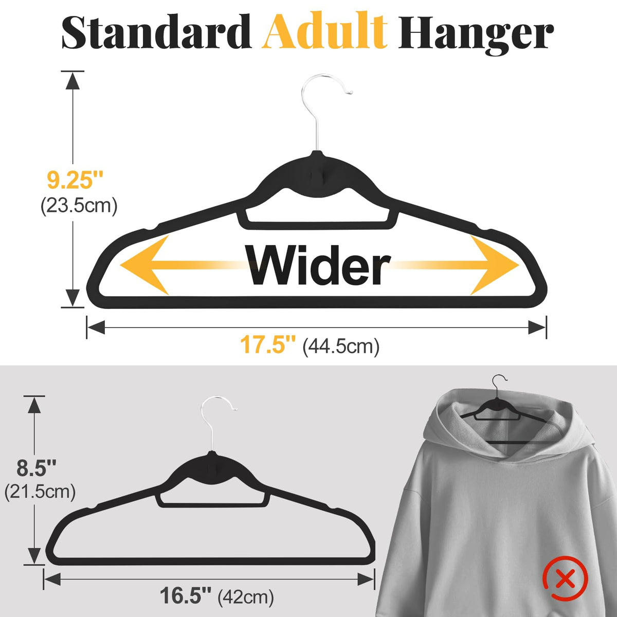 Ultra-thin UEAKPIC velvet hangers save space in your closet