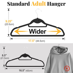 Ultra-thin UEAKPIC velvet hangers save space in your closet
