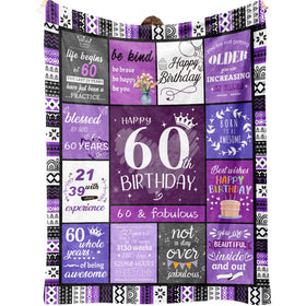 Ueedklaayy 60th birthday blanket close-up shows plush fabric for warmth