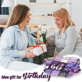 Ueedklaayy 60th birthday blanket design on couch for cozy movie nights