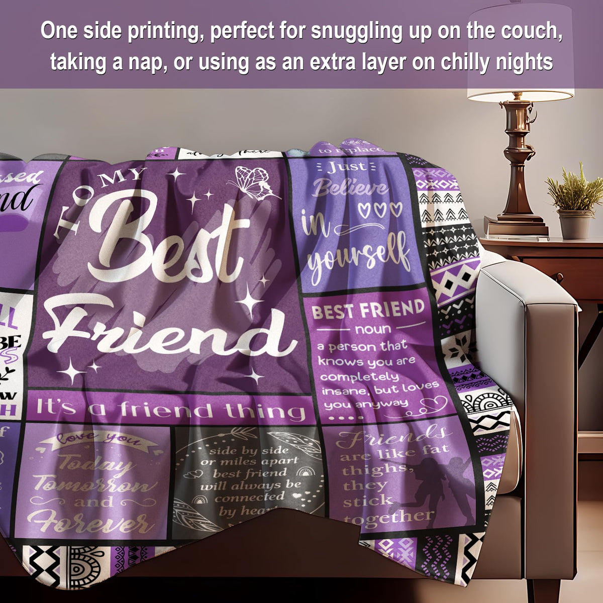 Ueedklaayy Best Friend Blanket outdoors during camping for warmth and companionship