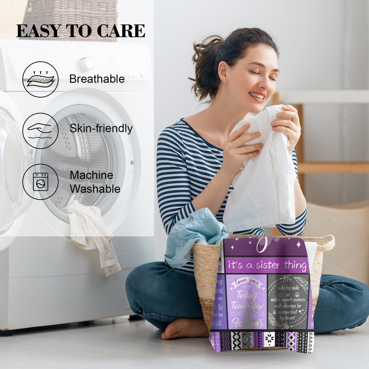 Ueedklaayy Sister Gifts Blanket vacuum packaging ensures easy shipping
