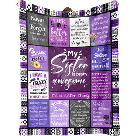 Ueedklaayy Sister Gifts Blanket purple bohemian lace for cozy evenings