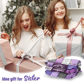 Ueedklaayy Sister Gifts Blanket purple close-up texture highlights soft fibers for comfort