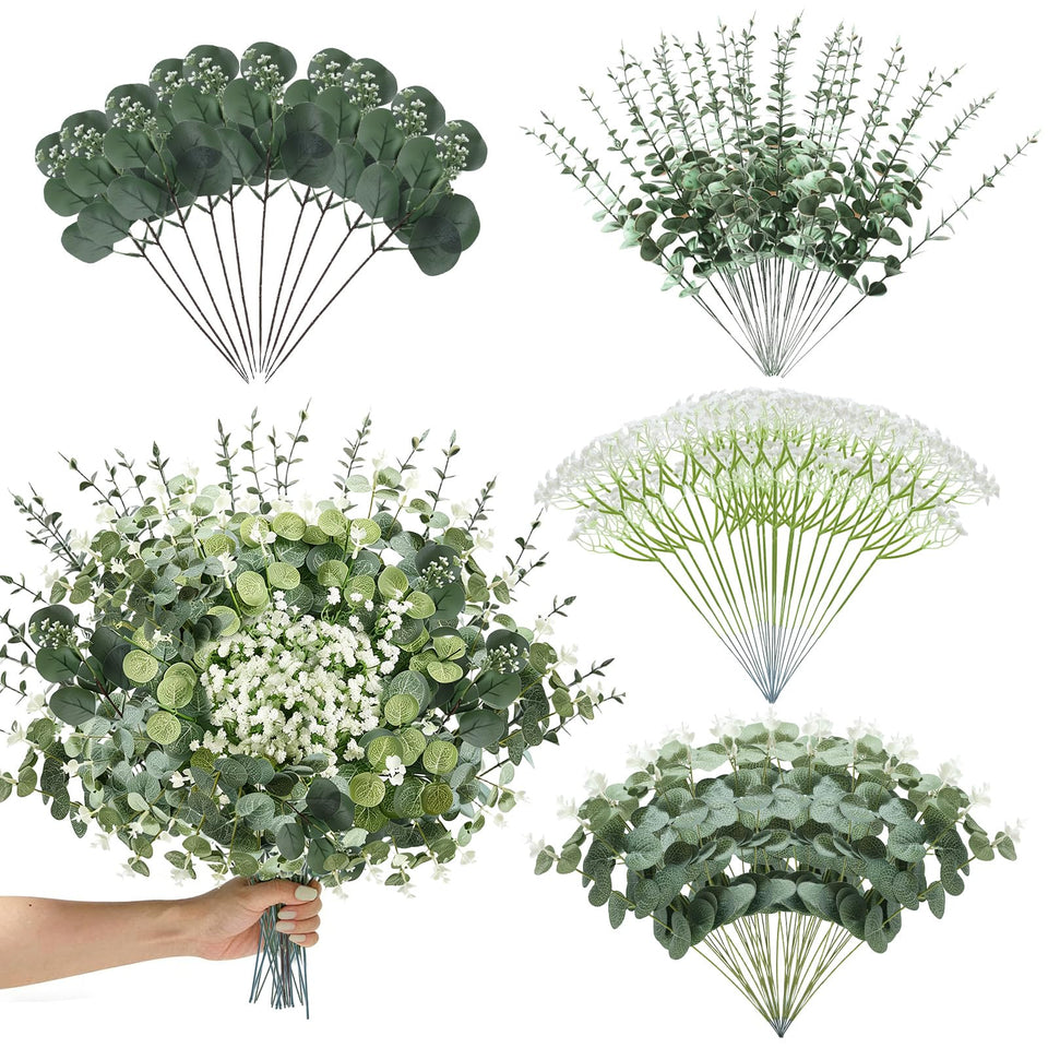 uehdydh artificial eucalyptus stems in four styles for easy DIY bouquets and decor