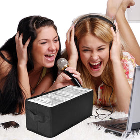UENTIP CD storage boxes lid open shows easy access to discs.