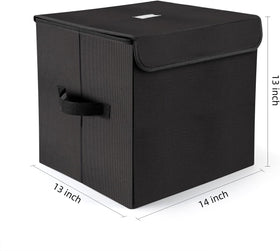 UENTIP vinyl storage box open lid interior shows roomy, dust-free LP compartments