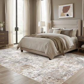 UERMEI neutral abstract rug design adds warmth and versatility.