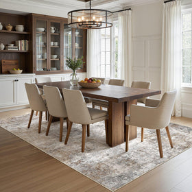UERMEI non-slip-backing rug stays in place on smooth floors