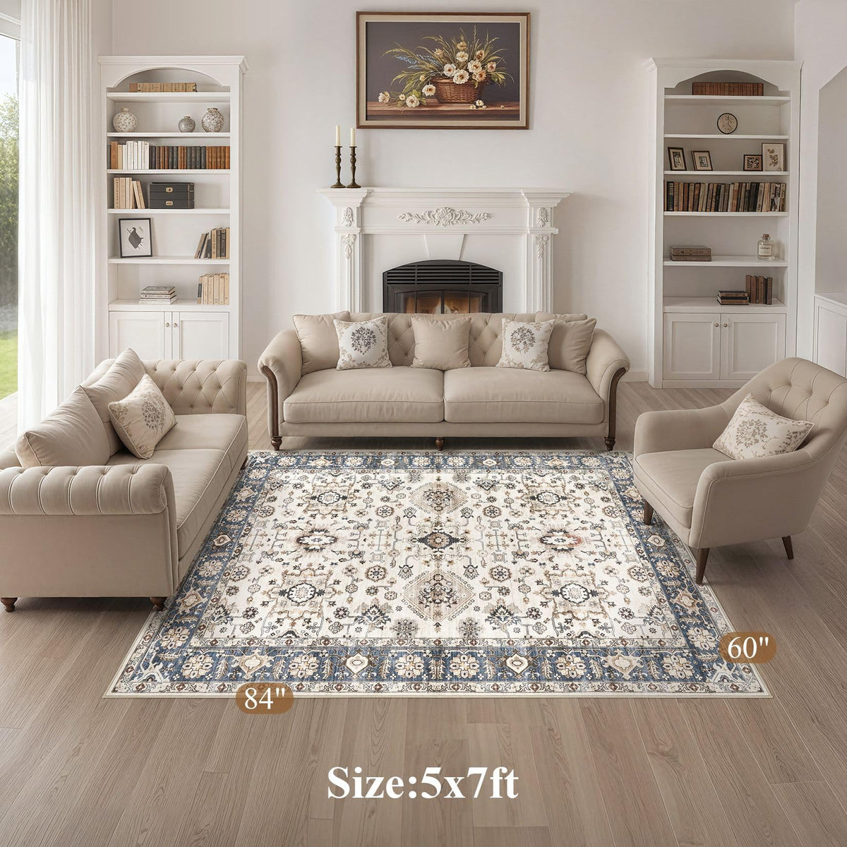 UESRUGS 5x7 easy care rug designed for quick spot refreshes.