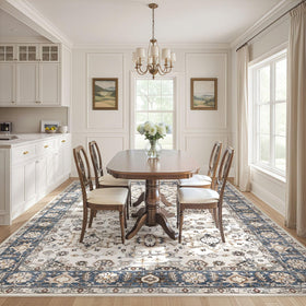 UESRUGS 5x7 low-pile design reduces dust and pet hair buildup.