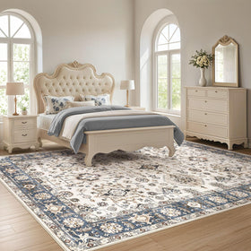 UESRUGS 5x7 rug ultra low profile fits under doors and clears with vacuuming.