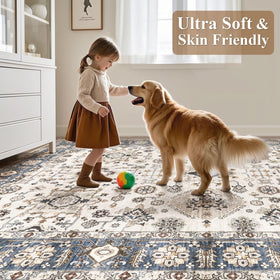 UESRUGS 5x7 vintage pattern enhances modern or farmhouse decor.