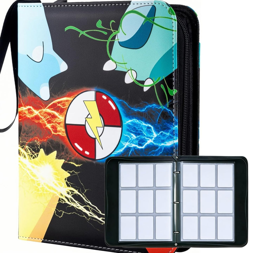 UFKGXZ Card Binder 9-Pocket with Zipper closure secures cards on the go
