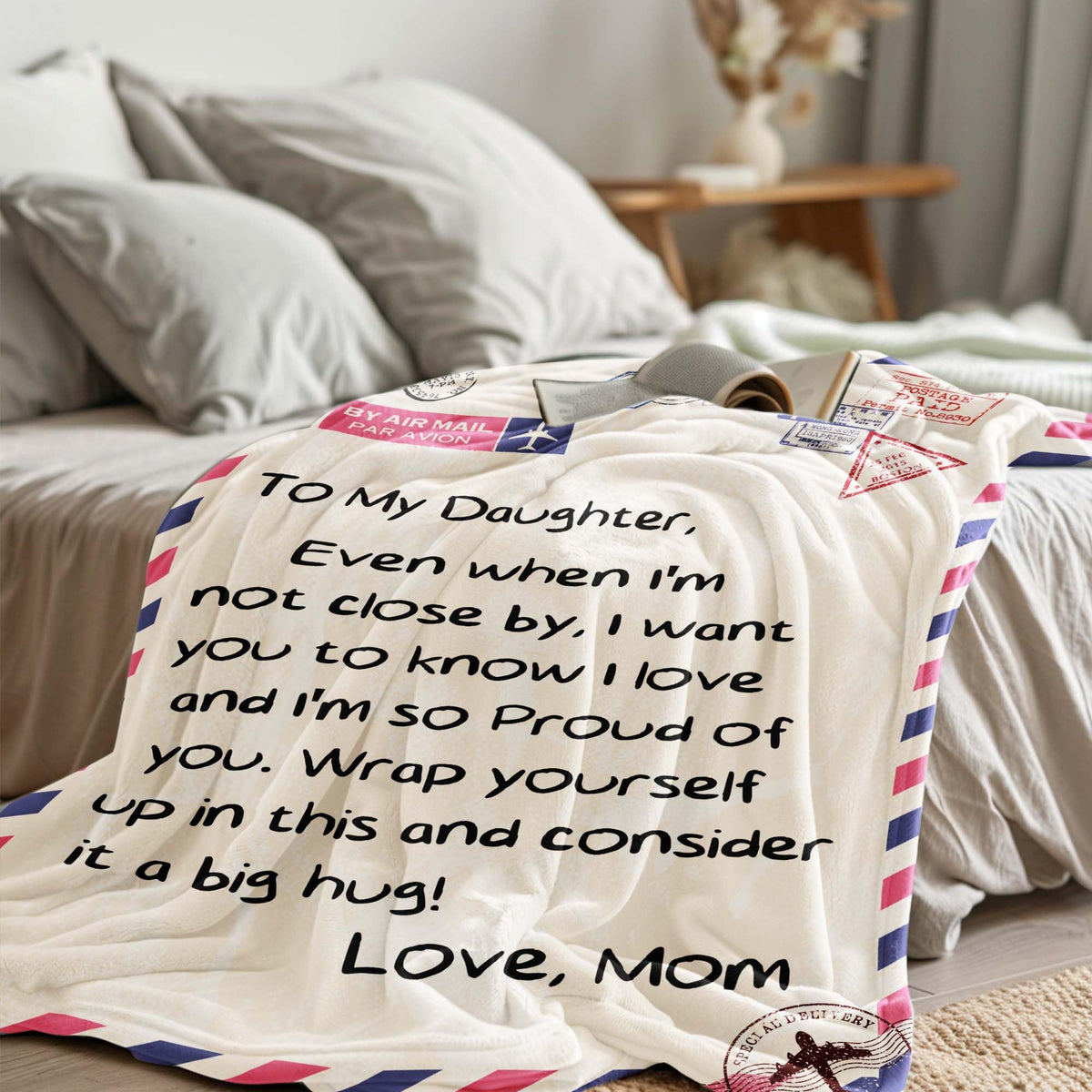 UFOORO throw blanket gift for daughter in a cozy living room setting