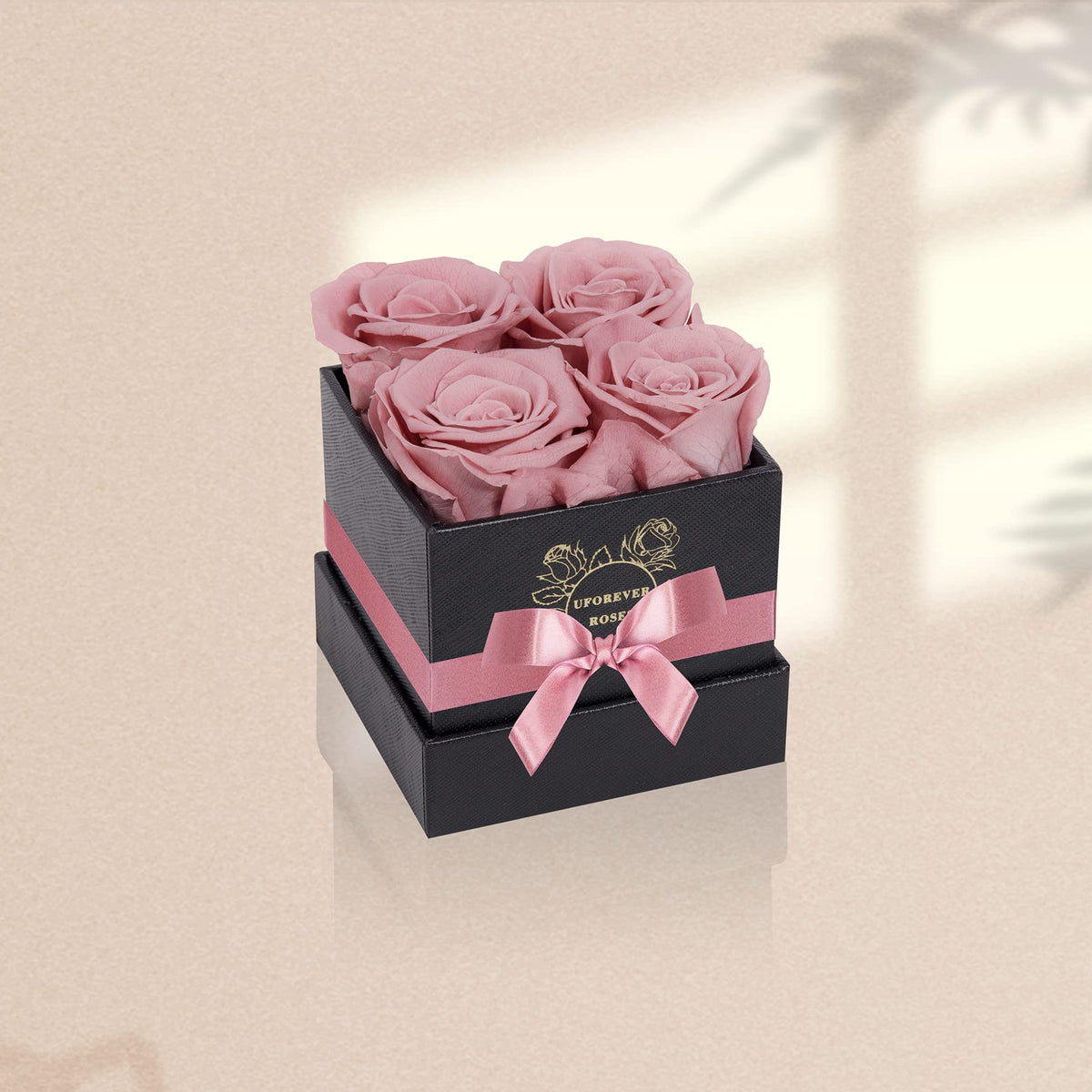 UFOREVER ROSES close-up of dusty pink petals showing natural texture and elegance