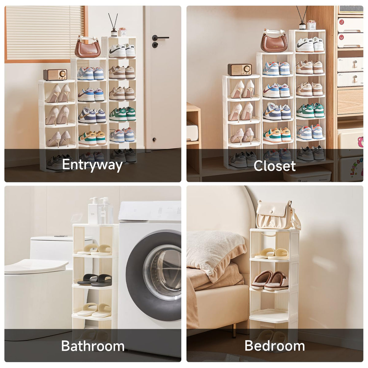 UFORU accommodates men's size 12 shoes with organized storage