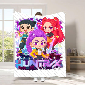 Ugecl K Pop D.e.mon Hunters blanket in a child’s bedroom setup.